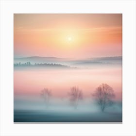 Sunrise In The Mist Canvas Print