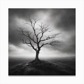 Tree In The Rain Dreamscape Canvas Print