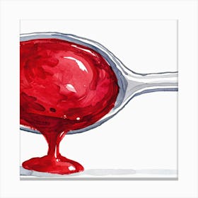 Spoon With Red Sauce Canvas Print