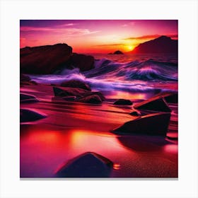 Sunset On The Beach 558 Canvas Print