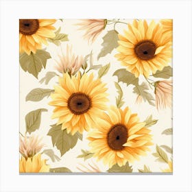 Sunflower Pastel Colored Canvas Print