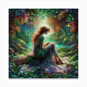 Girl In The Forest 3 Canvas Print