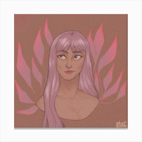 Girl With Pink Hair Canvas Print