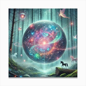 Sphere In The Forest 3 Canvas Print