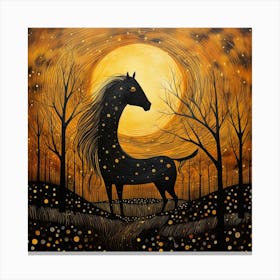 Horse In The Moonlight 2 Canvas Print