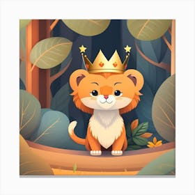 The lion in the forest Canvas Print