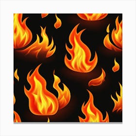 Flames On Black Background 23 Canvas Print