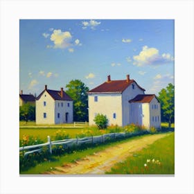 Charming Facades Outdoors in Quiet Harmony Farm In The Country Canvas Print