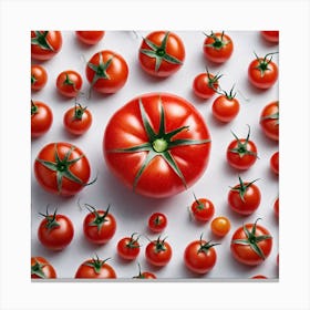 Red Tomatoes On White Background 1 Canvas Print