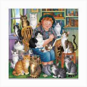 Cat Lady Canvas Print