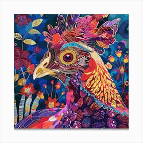 Patchwork Quilted Guinea Fowl 1 Canvas Print