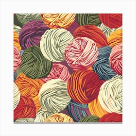 Seamless Pattern Of Yarn Balls Canvas Print