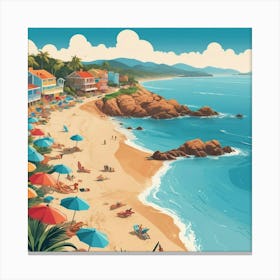 Default Colours Of The Beach Art 3 Canvas Print