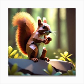 Polygonal Squirrel 1 Canvas Print