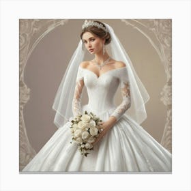 Bride In A Wedding Dress 1 Canvas Print