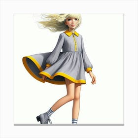 Girl In A Dress 4 Canvas Print