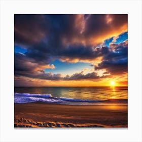 Sunset On The Beach 709 Canvas Print