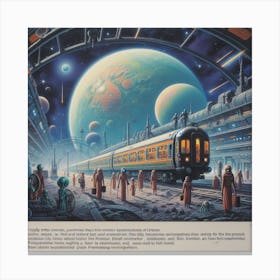 Space Train 2 Canvas Print