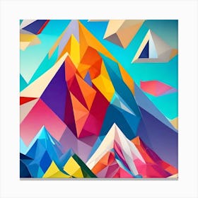 A Close Up Of A Mountain With A Sky Background Colourful Abstract Canvas Print