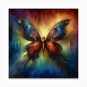 Colourful Steampunk Butterfly Canvas Print