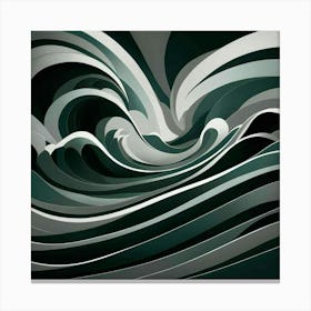 Waves In Black And White 1 Canvas Print