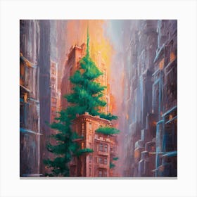 Christmas Tree In The City Canvas Print