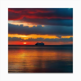 Sunset Cruise Ship 32 Canvas Print