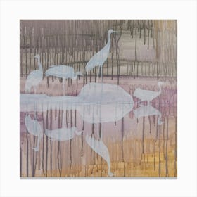 Birds In The Water Canvas Print