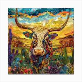 Longhorn Cow Canvas Print