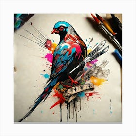 Bird Tattoo Design Canvas Print