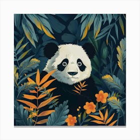 Panda Bear In The Jungle 3 Canvas Print