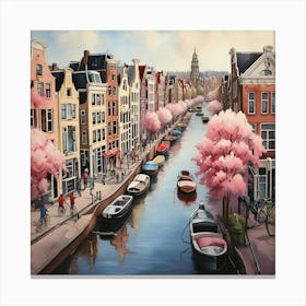 Pink Blossoms In Amsterdam Canvas Print