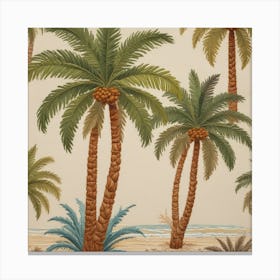 Palm Trees On The Beach 4 Canvas Print