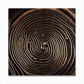 Gold Ring On Wood Canvas Print