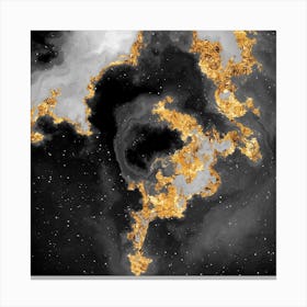 100 Nebulas in Space with Stars Abstract in Black and Gold n.069 Canvas Print
