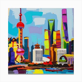 Abstract Travel Collection Shanghai China 3 Canvas Print
