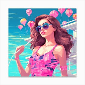 Sexy Girl In Pink Canvas Print
