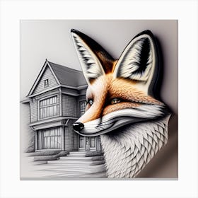 Fox In The House 1 Canvas Print