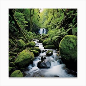 Waterfall In The Forest Canvas Print