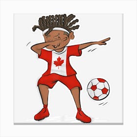 Dabbing Boy Canada Soccer Jersey Canadian Flag Canvas Print