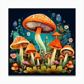 Mushroom Forest 1 Canvas Print