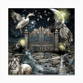 Meadow Magic Surreal Illustration Art 04 Canvas Print