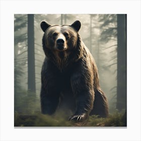 Grizzly Bear In The Forest 10 Canvas Print