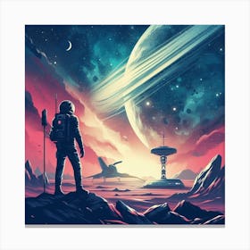 Space Landscape Painting Canvas Print