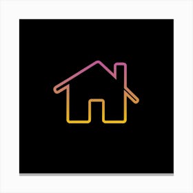 House Icon On Black Background Canvas Print