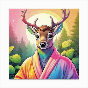 Deer In Bathrobe 10 Canvas Print