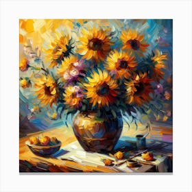 Sunflowers In A Vase 2 Canvas Print