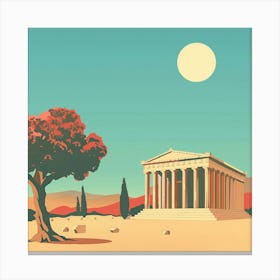 A Temple Of Olympian Zeus In Athens Minimal Illu 1720009190 2 Canvas Print