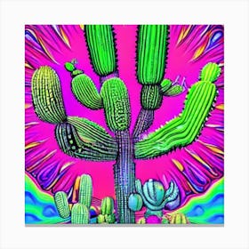 Cactus Glowing in Energy Canvas Print