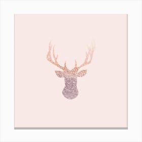 Rosegold Deer Blush Square Canvas Print